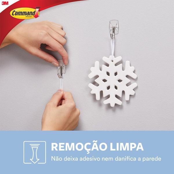 Imagem de Gancho PVC Adesivo Command Utensílios 3M Transparente 3 Peças