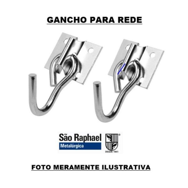 Imagem de Gancho Rede para Parafusar 7,0mm com Chapa Zinco - 12 Pares -  SAO RAPHAEL