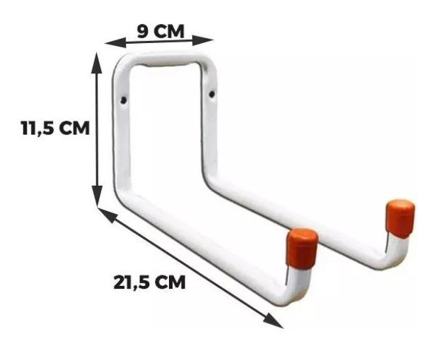 Imagem de Gancho Suporte Cabide de Parede Pendurar Bicicleta Cadeira Mangueira Escada 21cm