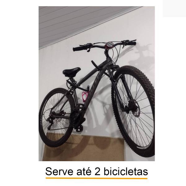 Imagem de Gancho Suporte Horizontal Parede 2 Bicicletas Revestido