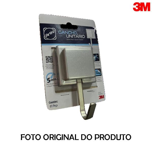 Imagem de Gancho Toalha Piatina Cromo Fosco 3M - Arthi 3345