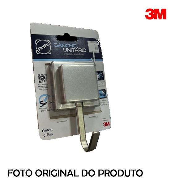 Imagem de Gancho Toalha Piatina Cromo Fosco 3M - Arthi 3345