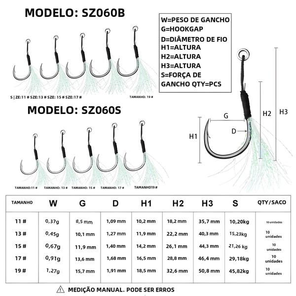 Imagem de Ganchos de Assistência de Cauda de Metal Resistente (10 Unidades) - Anel de Linha 11-19mm