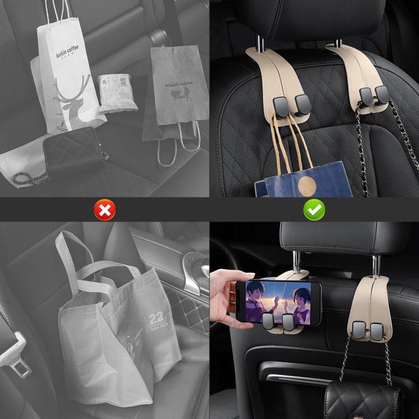 Imagem de Ganchos de Encosto de Cabeça KAFANLIN para Carros - Suporte para Bolsas e Sacolas