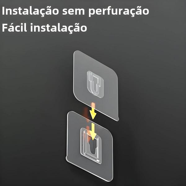 Ganchos De Parede Adesivos Dupla Face Transparentes, À Prova D'água, Multiuso, Para Porta De Banho E - others Imagem de Ganchos De Parede Adesivos Dupla Face Transparentes, À Prova D'água, Multiuso, Para Porta De Banho E