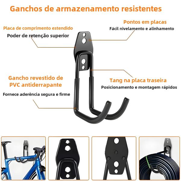 Imagem de Ganchos de Parede Resistentes para Garagem e Cozinha - Organizadores de Armazenamento