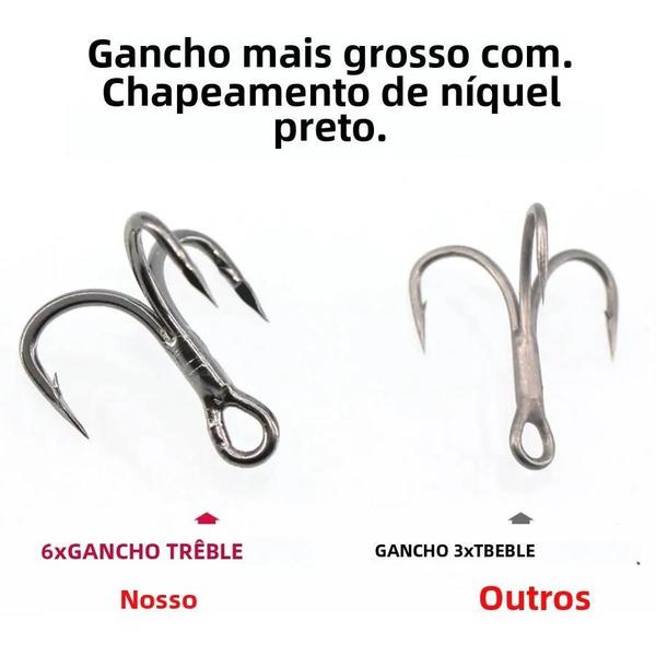 Imagem de Ganchos de Pesca de Níquel Preto - 20 Peças (6x, 8x, 4x, 2x) - Haste Curta e Ponta Aguçada