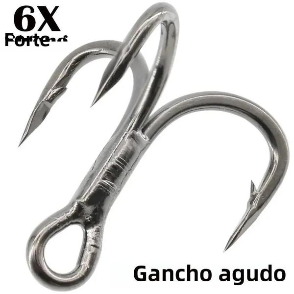 Imagem de Ganchos de Pesca de Níquel Preto - 20 Peças (6x, 8x, 4x, 2x) - Haste Curta e Ponta Aguçada