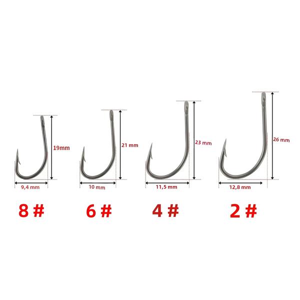 Imagem de Ganchos de Pesca Hirisi 8017 - 50 Peças de Aço Inoxidável de Alto Carbono para Carpa