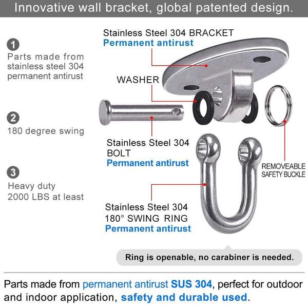 Imagem de Ganchos oscilantes de aço inox SELEWARE - 900kg