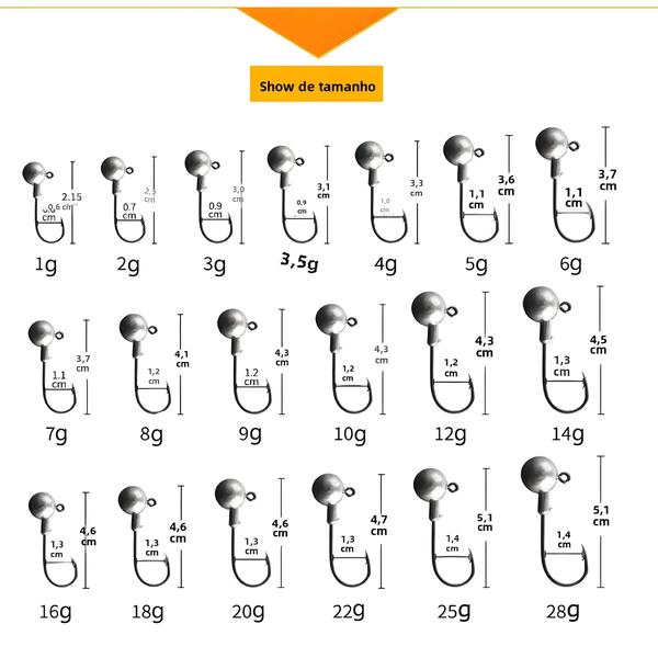 Imagem de Ganchos Versáteis JYJ para Pesca - 1g a 28g - Crank Jig, Isca Dura e Minhoca