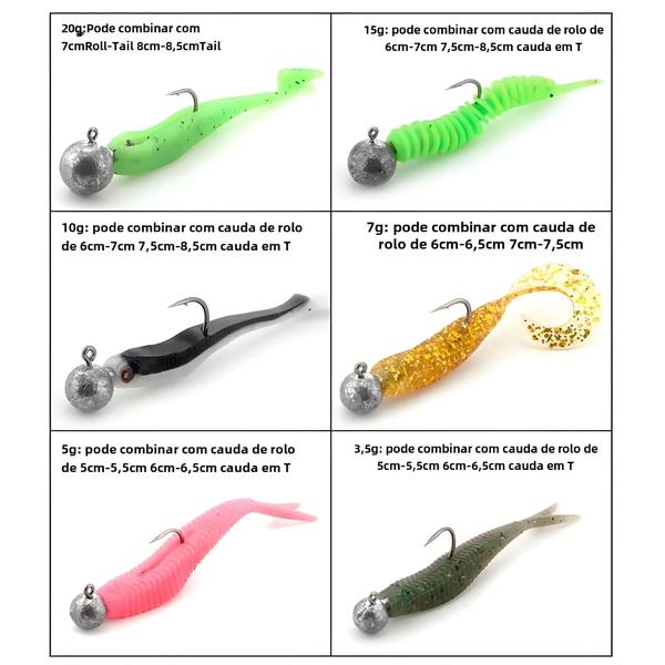 Imagem de Ganchos Versáteis JYJ para Pesca - 1g a 28g - Crank Jig, Isca Dura e Minhoca