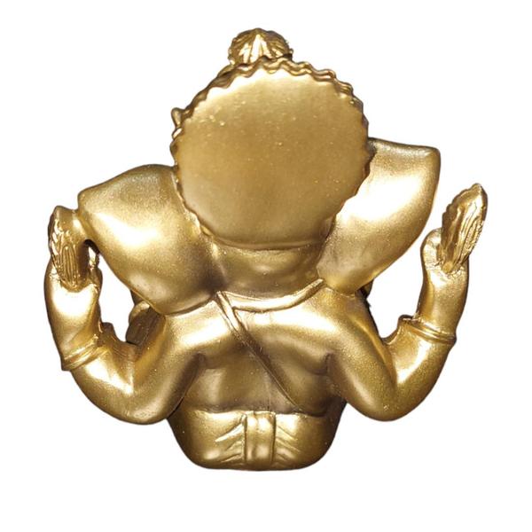 Imagem de Ganesha 10cm Resina DOURADO Deus Da Prosperidade E Sabedoria