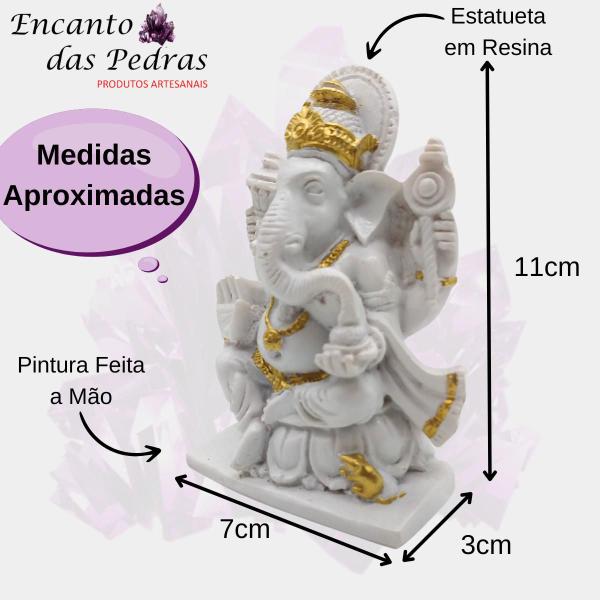 Ganesha 11x7cm - Branco - Divine Moda Indiana Imagem de Ganesha 11x7cm - Branco