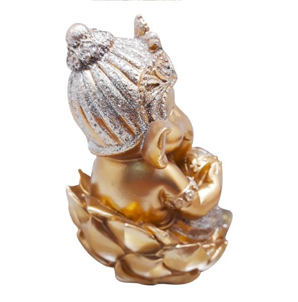 Ganesha da Prosperidade Ganesh Músico Percussão Gold 14 cm - Flash Imagem de Ganesha da Prosperidade Ganesh Músico Percussão Gold 14 cm