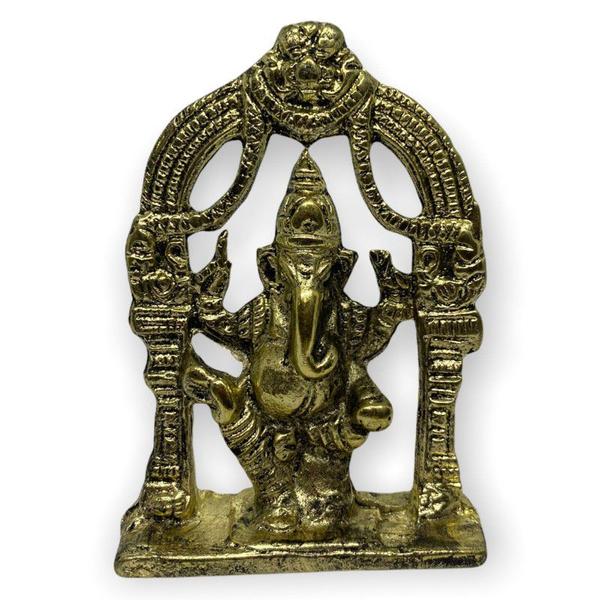 Imagem de Ganesha no Portal em Metal Dourado 7 cm