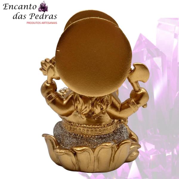 Imagem de Ganesha Sentado - Dourado com Brilho