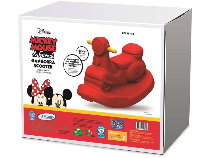 Gangorra Moto Disney Scooter Mickey Vermelha - Xalingo Imagem de Gangorra Moto Disney Scooter Mickey Vermelha
