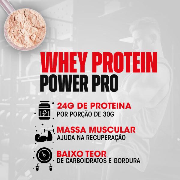 Imagem de Ganho de Musculos: Combo Whey Protein 1.8kg e V-Power Pré-Treino 300g