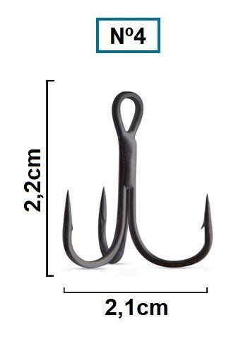 Imagem de Garateia Lori Treble Hooks 4X Black Nº 4 - 6 Peças