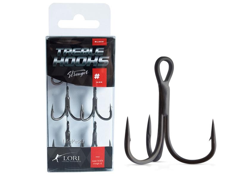 Imagem de Garateia Lori Treble Hooks 4X Black Nº 6 - 6 Peças