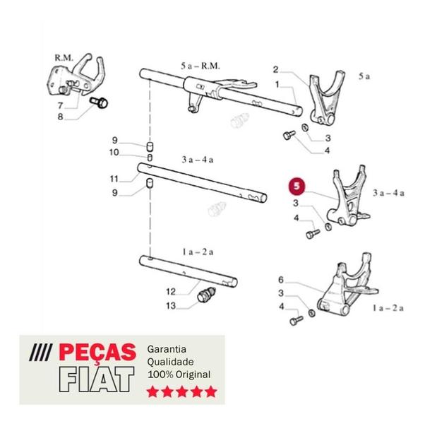 Imagem de Garfo 3ª 4ª Marcha Linha Fiat Palio Punto Uno Idea Original
