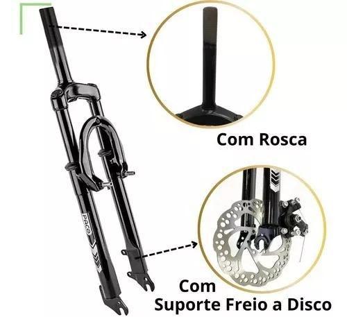 Imagem de Garfo Amortecedor Bike Aro 26 V-brake Aço Suspensão 21,1mm