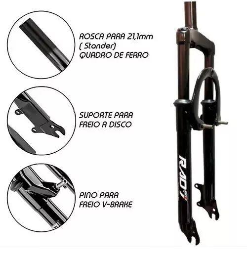 Imagem de Garfo Aro 26” - Rosca Standard  (21.1mm) Preto Rad7