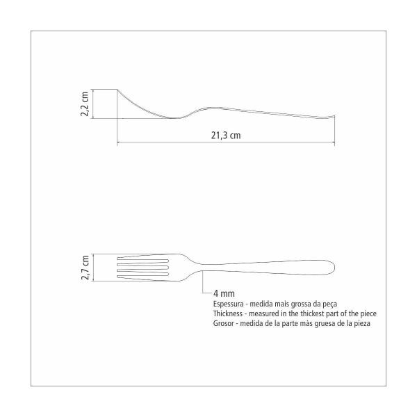 Imagem de Garfo de Mesa Tramontina Cannes em Aço Inox