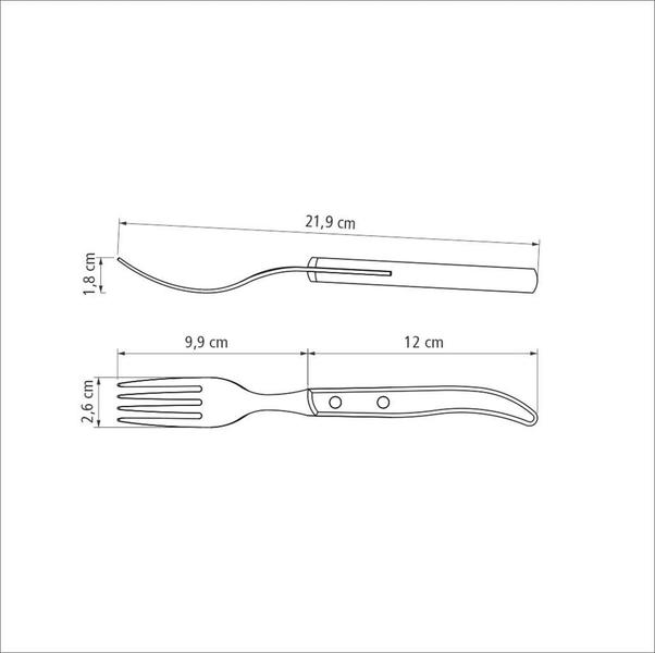 Imagem de Garfo de Mesa Tramontina Churrasco com Lâmina em Aço Inox e Cabo em Madeira