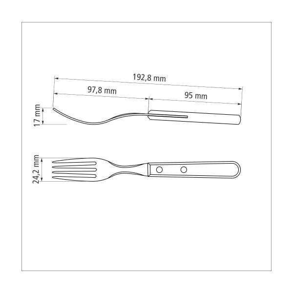 Imagem de Garfo de Mesa Tramontina Dynamic com Lamina em Aço Inox e Cabo de Madeira Natural