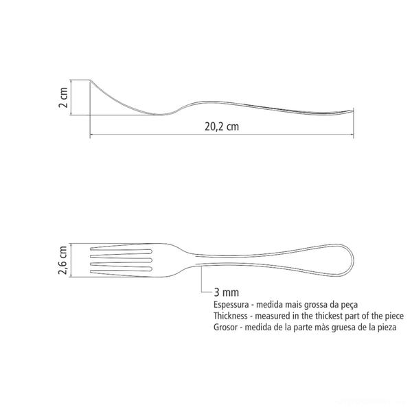 Imagem de Garfo de Mesa Tramontina Firenze em Aço Inox