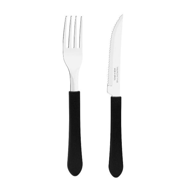 Garfo e Faca Tramontina Leme Inox - Kit 12 Garfos e 12 Facas - Tramontina Sudeste S/A Imagem de Garfo e Faca Tramontina Leme Inox - Kit 12 Garfos e 12 Facas