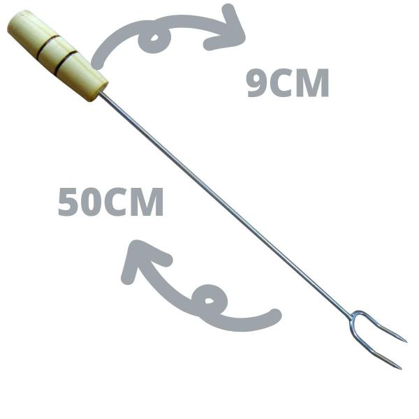 Imagem de Garfo Para Churrasco 59cm Com Cabo De Madeira