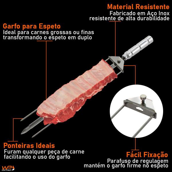 Imagem de Garfo Para Costela Garra para Espeto 39cm com Trava