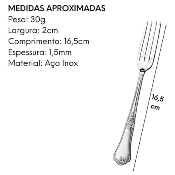 Imagem de Garfo Sobremesa 12 PCS Classique Hercules 493-005P