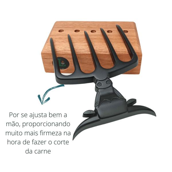 Imagem de Garfo Tridente 5 Pontas Black com Suporte em Madeira