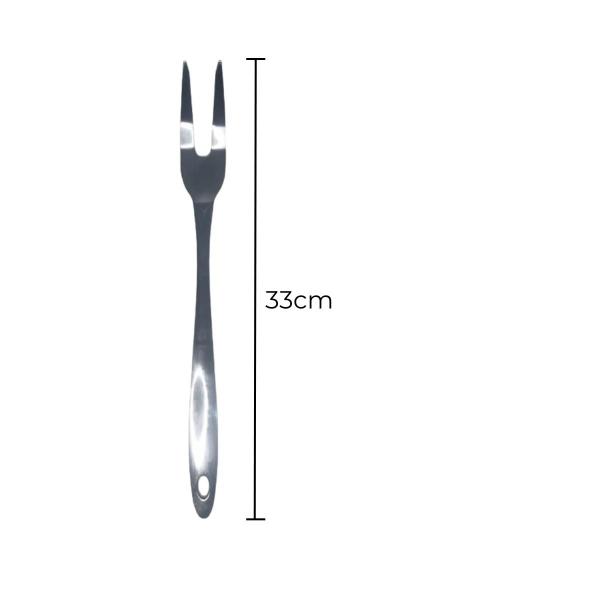 Imagem de Garfo Trinchante Inox Carne Churrasco Multiuso 33Cm 