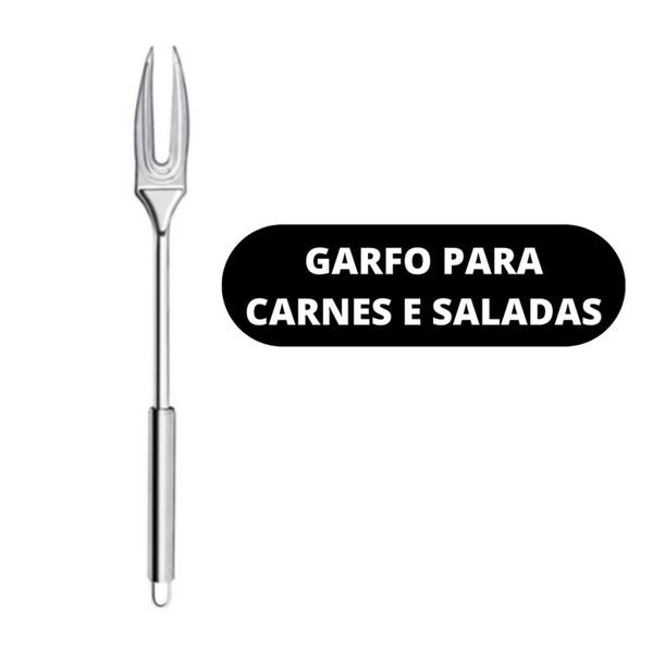 Imagem de Garfo trinchante inox para churrascos e saladas