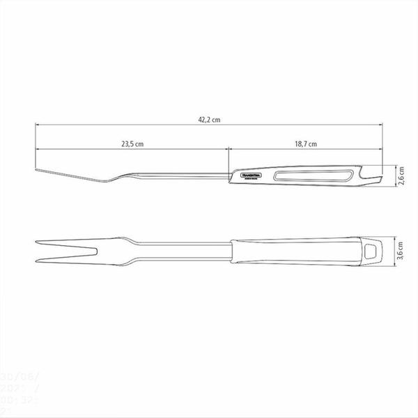 Imagem de Garfo Trinchante Tramontina Churrasco Black com Lâmina em Aço Inox e Cabo de Polipropileno Preto