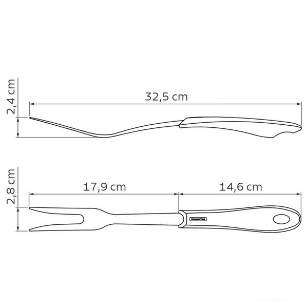Imagem de Garfo Trinchante Tramontina Fluence com Lâmina em Aço Inox e Cabo em Polipropileno Vermelho