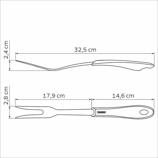 Imagem de Garfo trinchante tramontina fluence com lâmina em aço inox e cabo em polipropileno vermelho