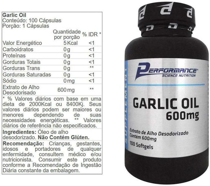 Imagem de Garlic Oil 600 mg (100 Softgel) Performance Nutrition