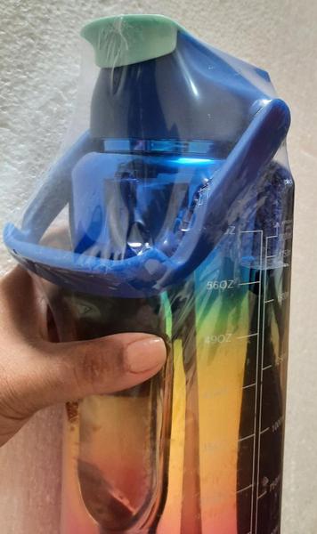 Imagem de  Garrafa água  metalizada kit com 3 incentiva a hidratação squeeze 2l, 900ml, 300ml 