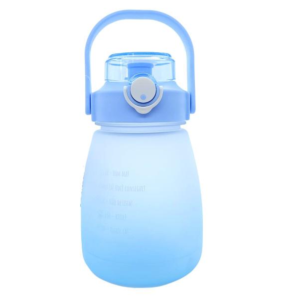 Imagem de Garrafa Agua Squeeze 1300ml Motivacional Academia Fitness Tie Dye com Adesivos Azul