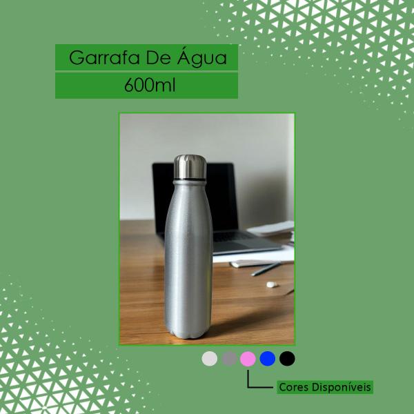 Imagem de Garrafa Água Squeeze 600ml Térmica Aluminio Colorida Academia Escola