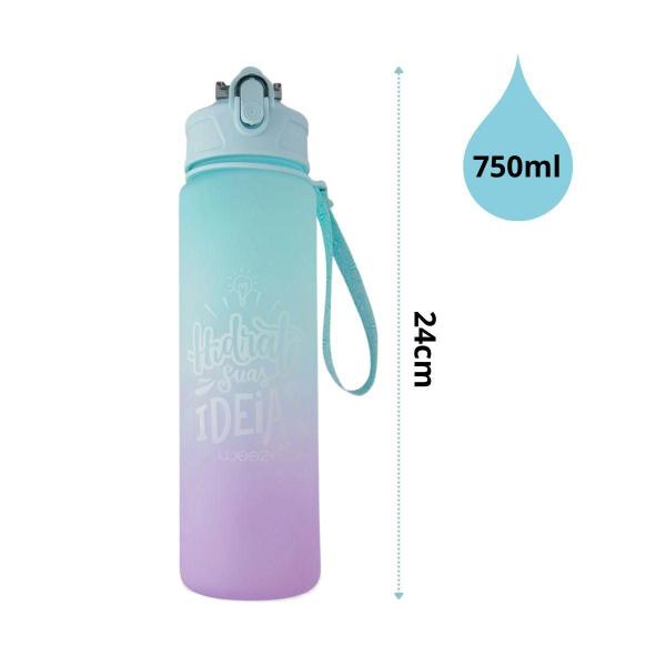 Imagem de Garrafa Água Squeeze 750Ml Motivacional Academia Fitness Tie