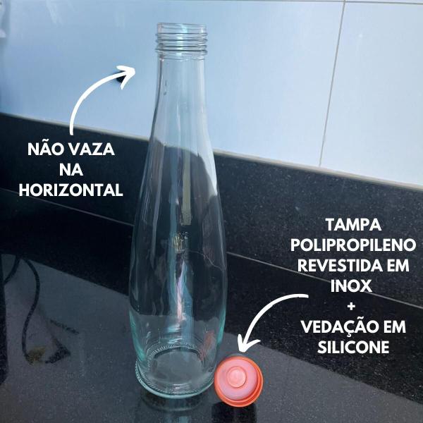 Imagem de Garrafa Água Suco Vidro Tampa Geladeira 1 Litro Transparente