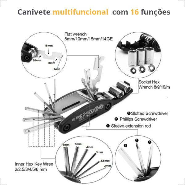 Imagem de Garrafa Bike Squeeze Água Térmica + Suporte Caramanhola C/ Chaves Multi Funções Absolute