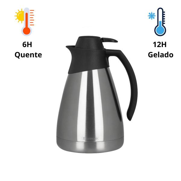 Imagem de Garrafa Bule Térmico Café Leite Acolher 100% INOX 1,5L Sanremo